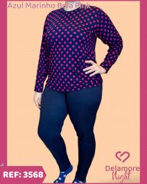 CONJUNTO PIJAMA ADULTO FEMININO DE MALHA SUEDINE ESTAMPADO