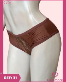 TANGA DE TACTEL RENDA FRENTE LATERAL DETALHE FRANZIDO