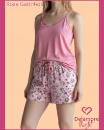 CJ BABY DOLL DE ALCINHA COMPOSE EM MALHA SUEDINE