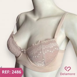 SOUTIEN DE TACTEL COM ENCHIMENTO E BOJO DE RENDA
