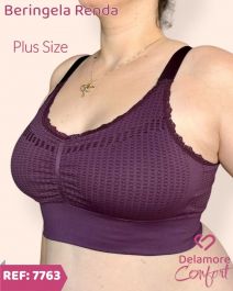 PLUS SIZE TOP JACQUARD COM BOJO REMOVIVEL SEM COSTURA