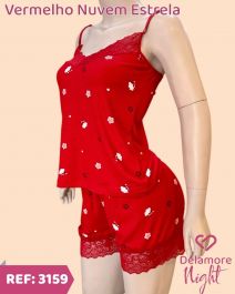 CJ BABY DOLL DE SUEDINE CANELADA COM RENDA