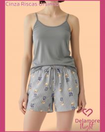 CJ BABY DOLL DE ALCINHA COMPOSE EM MALHA SUEDINE