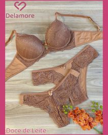 CONJUNTO TRIO DE TACTEL COM RENDA