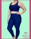 CONJUNTO FITNESS TOP E CALCA POLIAMIDA CANELADA FLEX