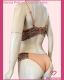 CONJUNTO TRIO CROPPED DE RENDA COM FIO E TANGA
