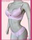 CONJUNTO TRIO PRE MOLDADO TACTEL COM RENDA ELASTICO DUPLO STRASS ALCA FIO E TANGA