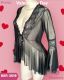 ROBE DE TULE ELASTANO MANGA COMPRIDA COM RENDA