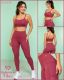 CONJUNTO FITNESS TOP COM BOJO E CALÇA LEGGING COM BOLSOS LATERAIS E DETALHES EM DRY FIT