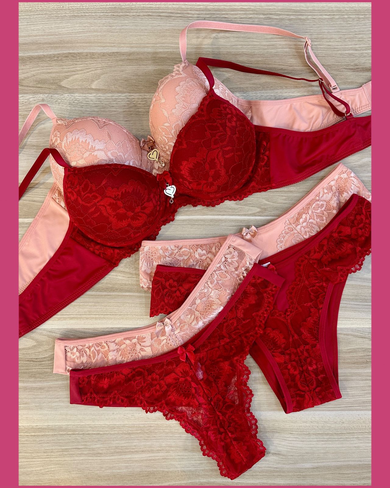 CONJUNTO TRIO DE TACTEL COM RENDA