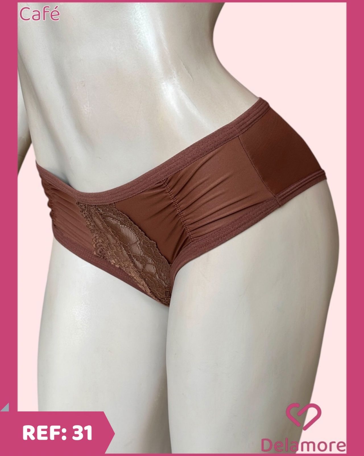 TANGA DE TACTEL RENDA FRENTE LATERAL DETALHE FRANZIDO