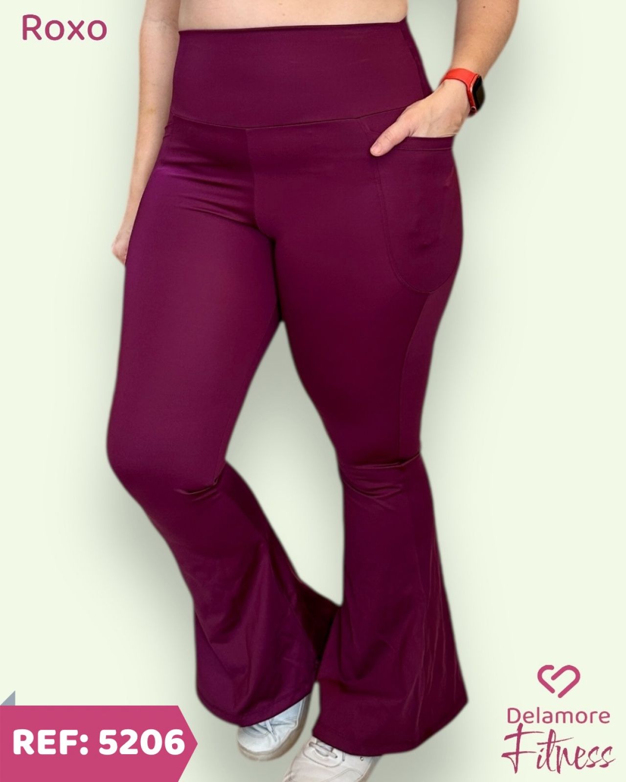 CALCA FLARE POLIAMIDA COM BOLSOS