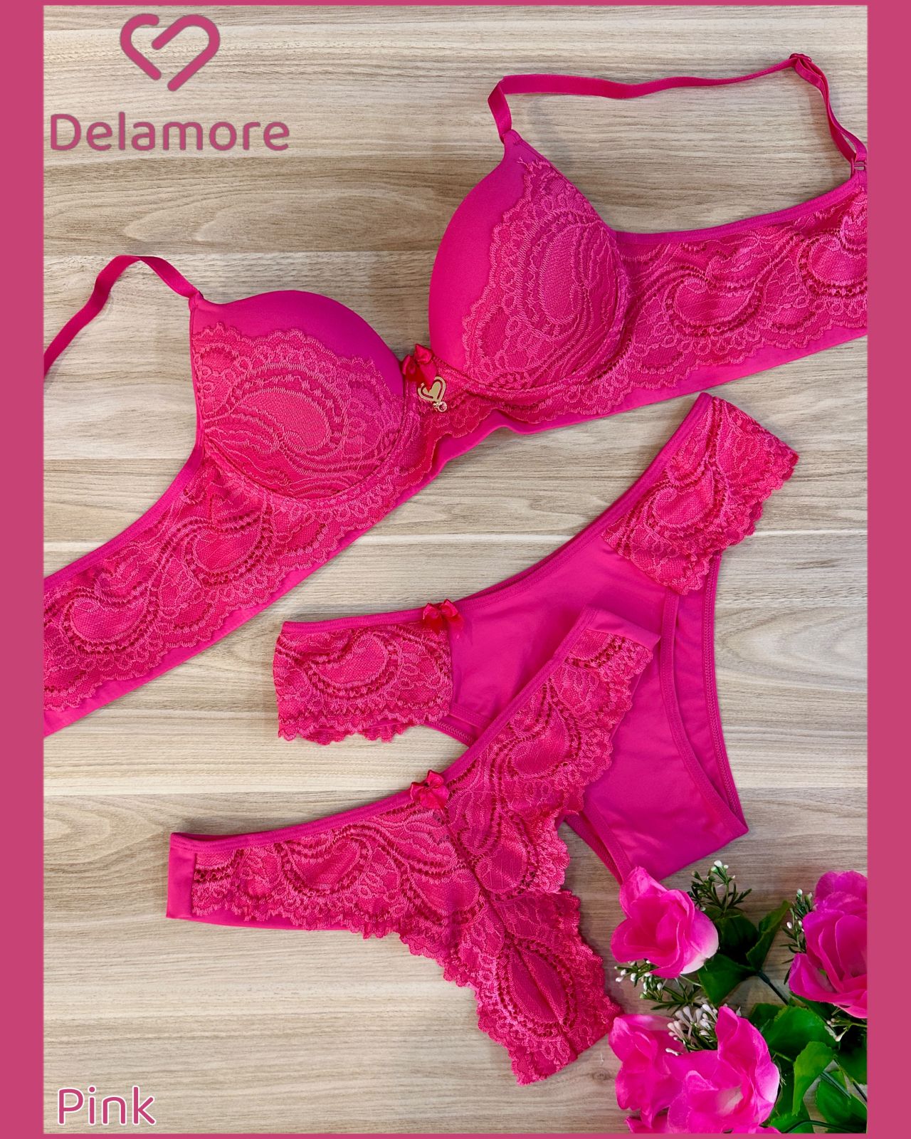 CONJUNTO TRIO PLUS SIZE COM RENDA E CORPO REFORÇADO COM FIO E TANGA
